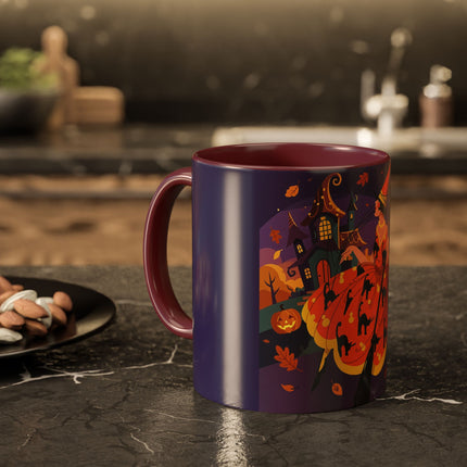 🐈‍⬛🎃 The Black Cat Witch Of Pumpkin Manor Colorful Mug – Whimsical Halloween Charm