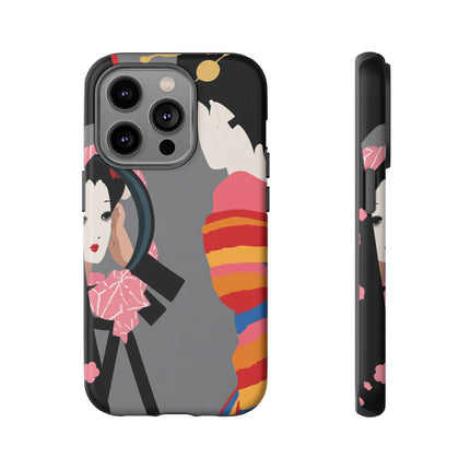 Geisha Mirror Phone Case – Elegant Reflection & Timeless Beauty