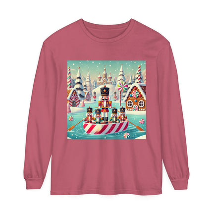 Nutcracker Candy-Striped Adventure Unisex Garment-dyed Long Sleeve T-Shirt