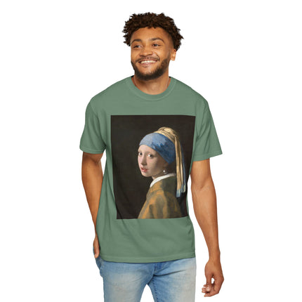 Girl with a Pearl Earring by Johannes Vermeer Unisex Garment-Dyed T-shirt