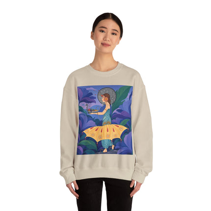 🦋🌿 The Butterfly Garden Offering Crewneck Sweatshirt – Art Deco Botanical Fantasy