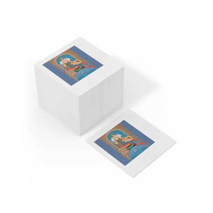 April & Diamond Zodiac White Coined Napkins