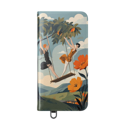 🌳🌺 The Ladies Of The Garden Swing Flip Case – Art Deco Floral Adventure