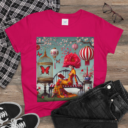 Reading In A Painted Garden Cotton Tee
