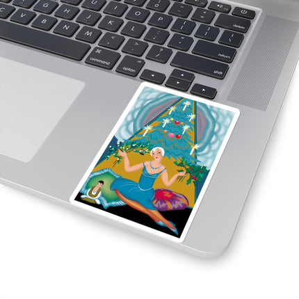 Art Deco Christmas Elegance Kiss-Cut Stickers (4 Sizes)