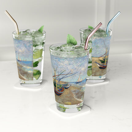 Fishing Boats by Vincent Van Gogh Glass, 16oz