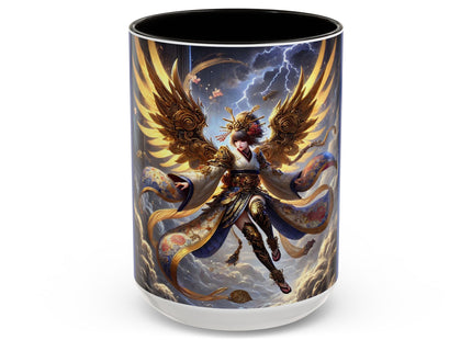 Valkyrie Descending Through Storm Colorful Mugs (11oz, 15oz)
