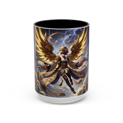 Valkyrie Descending Through Storm Colorful Mugs (11oz, 15oz)