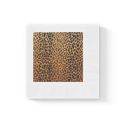 Classic Leopard Print White Coined Napkins