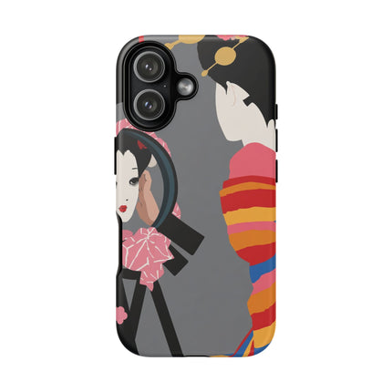 Geisha Mirror Phone Case – Elegant Reflection & Timeless Beauty