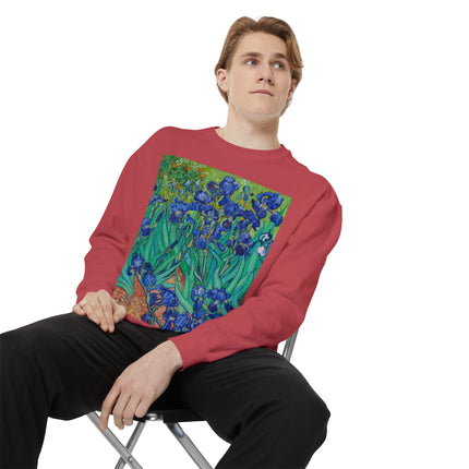 Irises by Vincent Van Gogh Unisex Garment-Dyed Sweatshirt