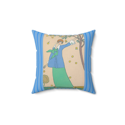 Le Verger by Georges Lepape Spun Polyester Square Pillow