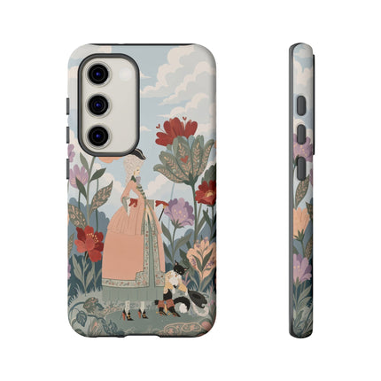 🌹🐈 The Lady And Puss In Boots Phone Case – Art Deco Floral Whimsy