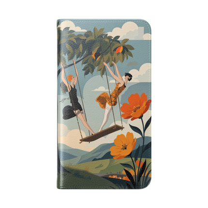 🌳🌺 The Ladies Of The Garden Swing Flip Case – Art Deco Floral Adventure