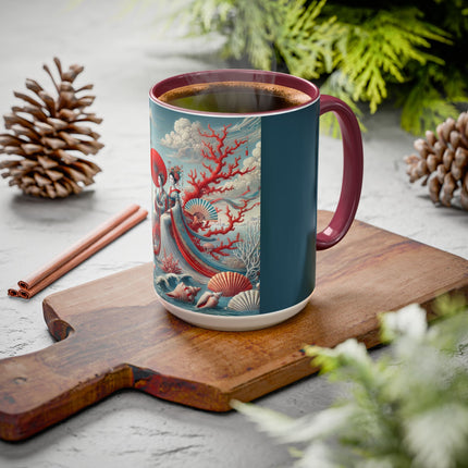 Ladies by the Quiet Sea Colorful Mugs (11oz, 15oz)