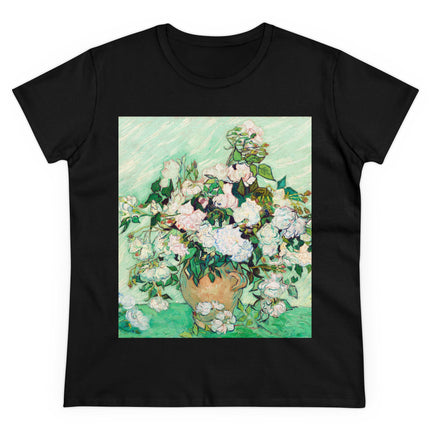 Roses by Vincent Van Gogh Women's Midweight Cotton Tee
