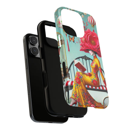 Reading In A Painted Garden Phone Cases