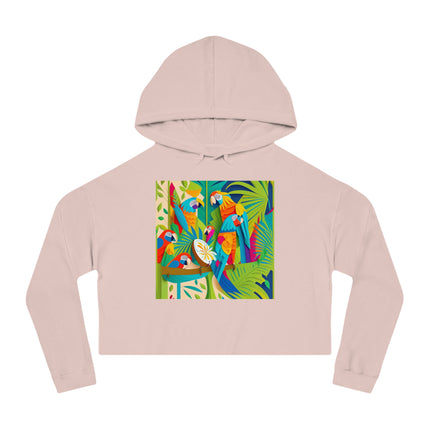 Colorful Macaws Women’s Cropped Hooded Sweatshirt