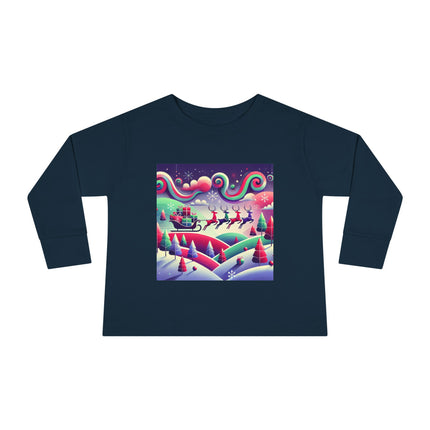 Festive Reindeer Flight Toddler Long Sleeve Tee
