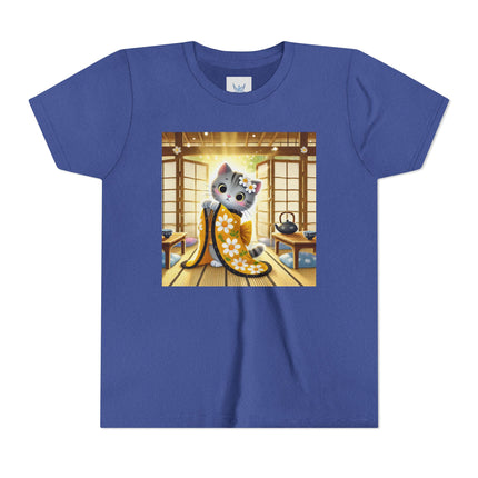 Playful Kitten in the Tea Room Youth Short Sleeve Tee