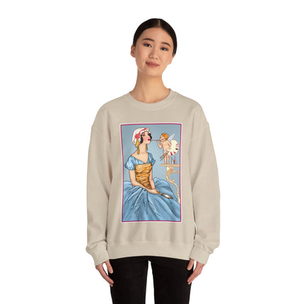 The Enchanting Painter: A Fairy's Artistic Touch Heavy Blend™ Crewneck Sweatshirt