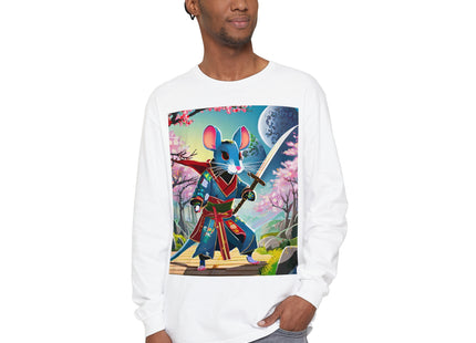 Cyber Samurai Rat Garment-dyed Long Sleeve T-Shirt