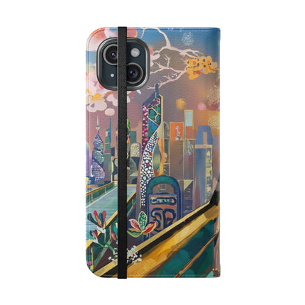 🤖🌆 Cyber Punk Robot Models Flip Case – Futuristic Fashion & Neon Elegance
