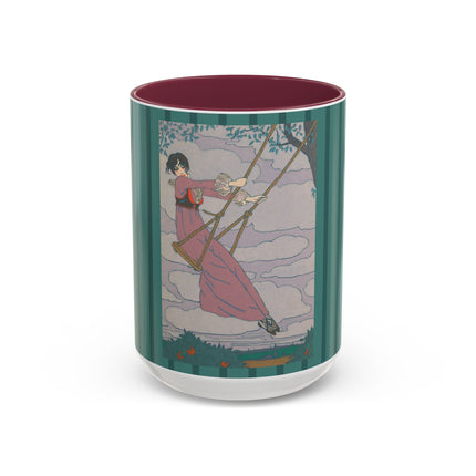 La balançoire by Georges Lepape Colorful Mugs (11oz, 15oz)