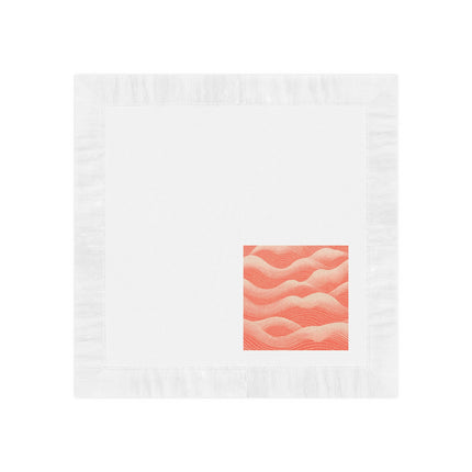 Hues of Orange and Beige Wave Pattern White Coined Napkins