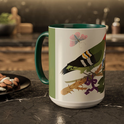 Woodpecker & Rose Colorful Mugs – Vibrant Spring & Bold Beauty