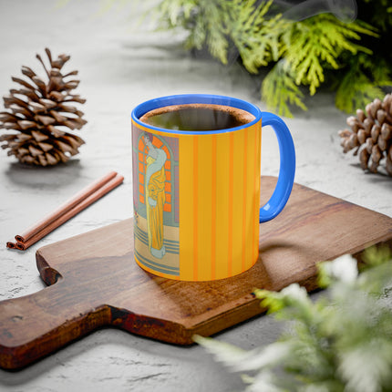 Sur Les Marches Du Jardin by Georges LePape Colorful Mugs (11oz, 15oz)