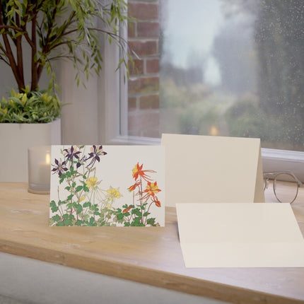 Aquilegia Flower by Tanigami Kônan Greeting Cards (1, 10, 30, and 50pcs)