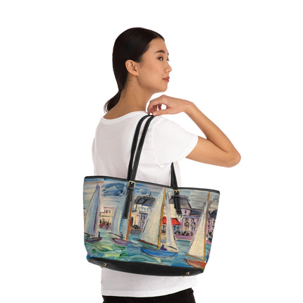Régates à Deauville by Raoul Dufy PU Leather Shoulder Bag