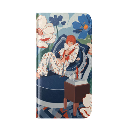 🌺🪞 The Lady Of The Grand Flower Salon Flip Case – Art Deco Floral Elegance