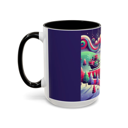 Festive Reindeer Flight Colorful Mugs (11oz, 15oz)