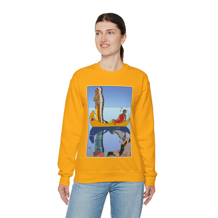 Le long du Missouri (Indian couple on the Missouri River) by George Barbier Heavy Blend™ Crewneck Sweatshirt