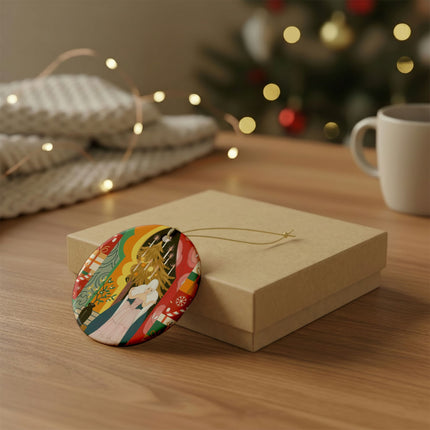 ❤️ The Lady Of The Candlelit Christmas Alcove Ceramic Ornament – Art Deco Holiday Elegance