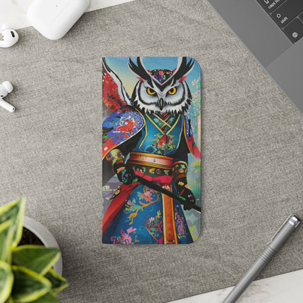 🦉⚔️ Cyberpunk Samurai Owl Flip Case – Neon Wisdom & Warrior Honor