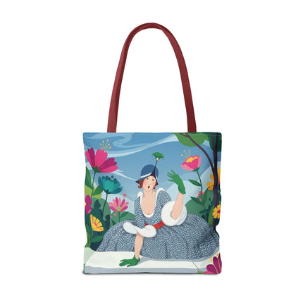 🌺🦚 The Lady Of The Peacock Garden Tote Bag – Art Deco Floral Fashion