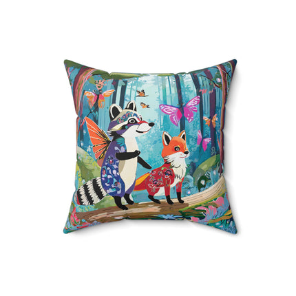 Whimsical Woodland Spun Polyester Square Pillow