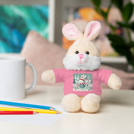 Candy Cane Timekeeper Bunny Stuffed Animals with Tee
