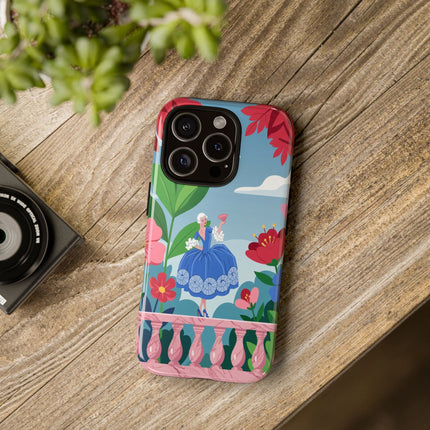 🌺🪭 The Lady Of The Grand Flower Terrace Phone Case – Art Deco Garden Elegance