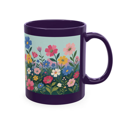 🌼🪭 The Lady Of The Grand Flower Garden Ceramic Mug – Art Deco Garden Whimsy