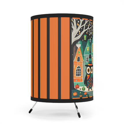 Night of the Trick-or-Treating Owlets Tripod Lamp