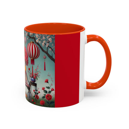 Reading in a Painted Garden Colorful Mugs (11oz, 15oz)