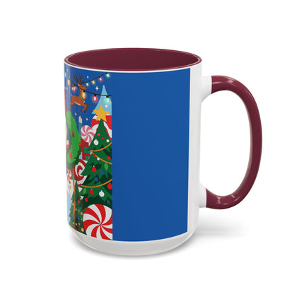 🦌🍬 The Lady Of The Peppermint Christmas Garden Colorful Mug – Colorful Art Deco Holiday Fantasy