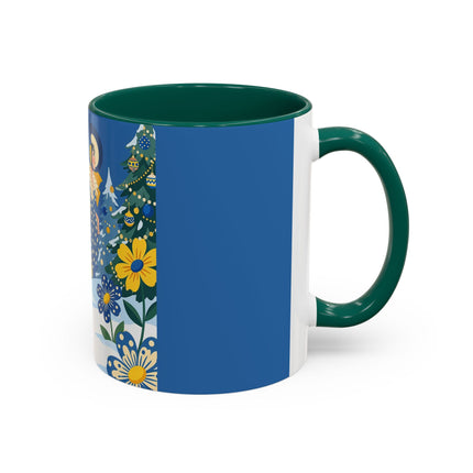 💙🌼 The Bluebell Christmas Promenade Colorful Mug – Art Deco Holiday Fantasy