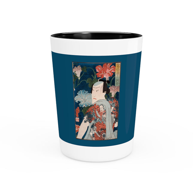 Modern Gallants with Morning Glories by Tsukioka Yoshitoshi Ceramic Shot Glass