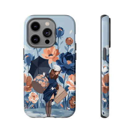 ☂️🌺 The Lady Of The Traveling Garden Phone Case – Art Deco Floral Adventure