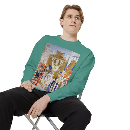 The Cathedrals of Wall Street Unisex Garment-Dyed Sweatshirt